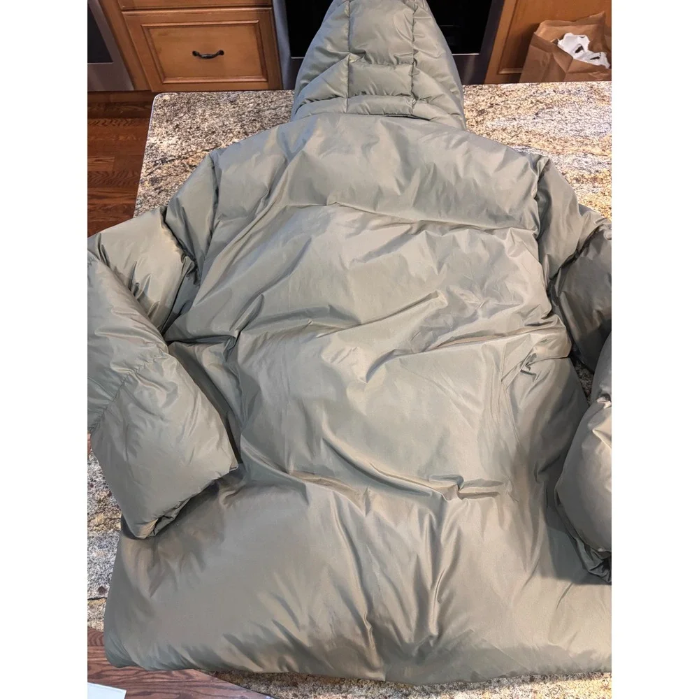 Jenni Kayne Olive Green Hooded Down Puffer‎ Jacket Coat 481-2310-D20 Womens M